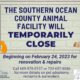 SOUTHERN OCEAN COUNTY ANIMAL FACILITY IN MANAHAWKIN WILL TEMPORARILY CLOSE