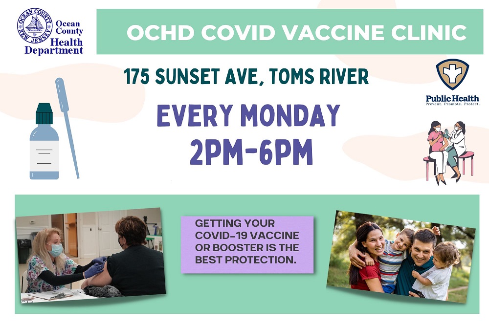 OCHD COVID Vaccine clinic Toms River Monday